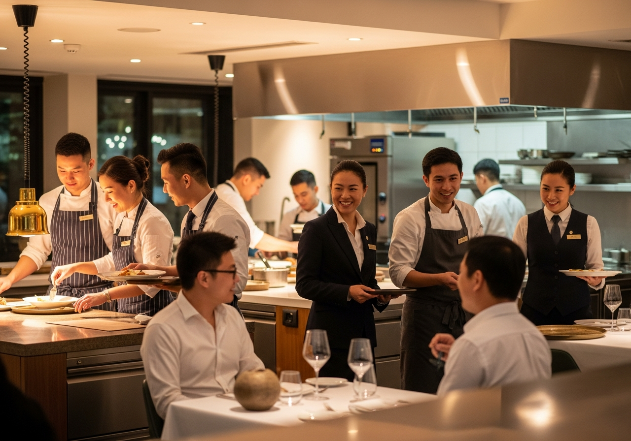 Muncitori asiatici în restaurantul românesc — Curs limbă română pentru industria HoReCa